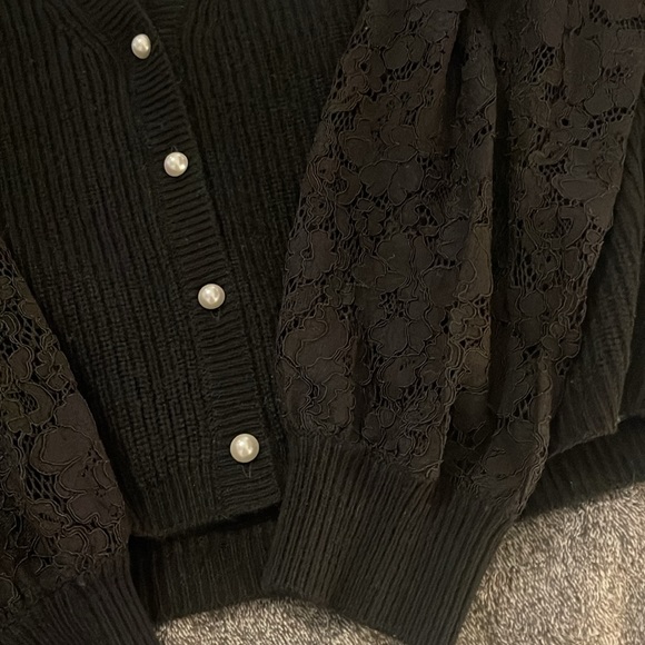NWT Cami wool knit/ lace cardigan - Picture 2 of 5